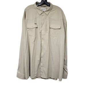 Poncho The Big Bend Western Performance Long Sleeve Shirt Pearl Snap UPF 50